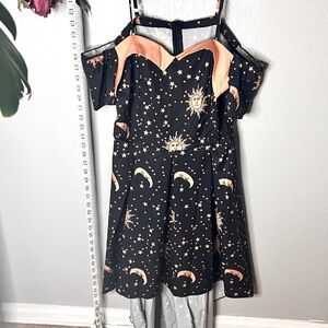 SHEIN Romwe Women's | Pinup Celestial Cold Shoulder Sweet🖤 Dress, med (6), NWOT